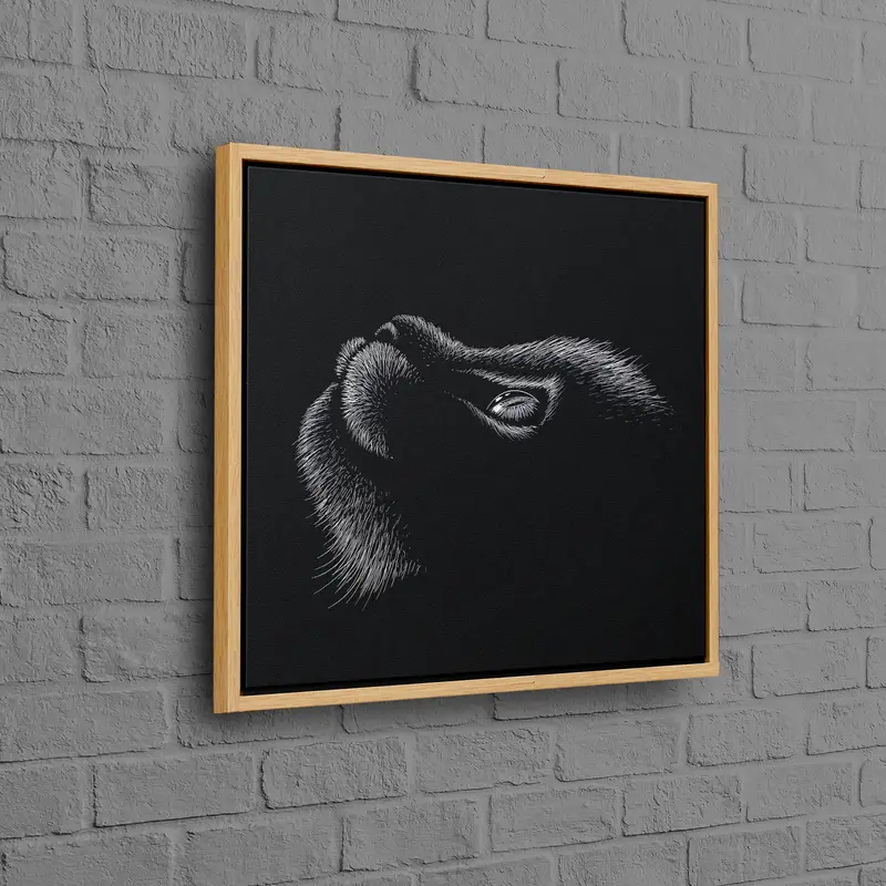 モダンな黒の抽象猫キャンバス - トレンディな猫愛好家へのギフト