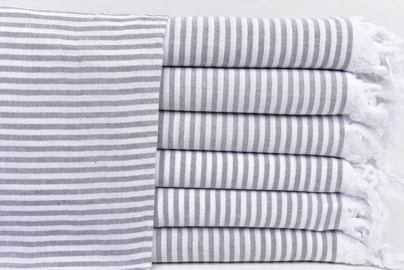 Turkish towel, Personalized Beach Towel, Hammam Towel USA, 68x36 Cotton Striped Towel, Housewarming Gift, Handmade Gift, Custom Wedding Gifts - 1