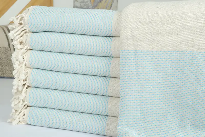 Beach Wedding Favor, Custom Wedding Gifts, Gift For The Home Decor, 96x96 Cotton Polka Dot Towel, Monogram Blanket, Halloween Gifts, Woven Blanket - 2