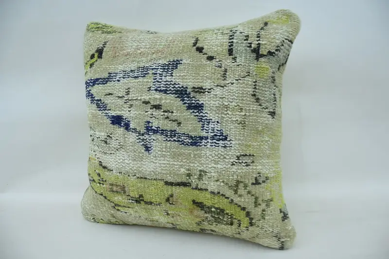 Turkish Pillow, Car Pillow Cover, Pillow, 16x16 Beige Pillow Case, Kilim Pillow, Sofa Bolster Cushion, Outdoor Cushion, Antique Pillows - 3
