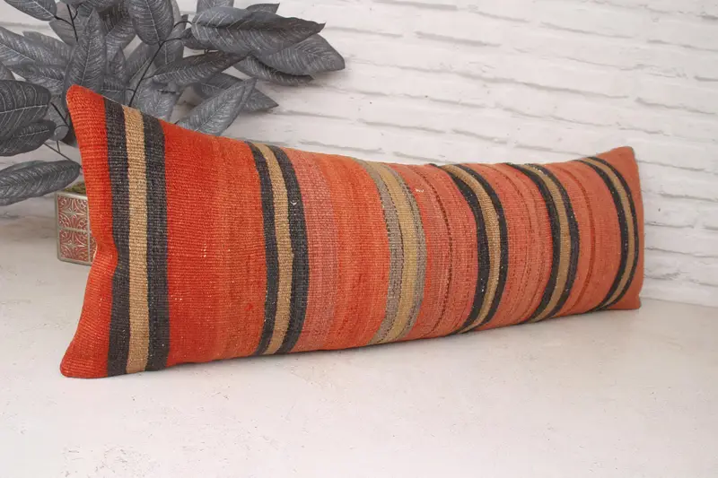 12x36 Red Pillow Sham, Vintage Kilim Throw Pillow, Home Decor Pillow, Pattern Throw Pillow Case, Pillow Case, Kilim Pillow Cover - 3