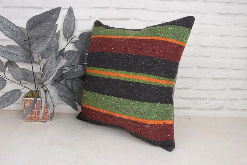 Luxury Cushion Cover, 20x20 Green Pillow Case, Crochet Pattern Pillow Case, Vintage Pillow, Throw Kilim Pillow, Turkish Pillow, Cushion Cover - 4