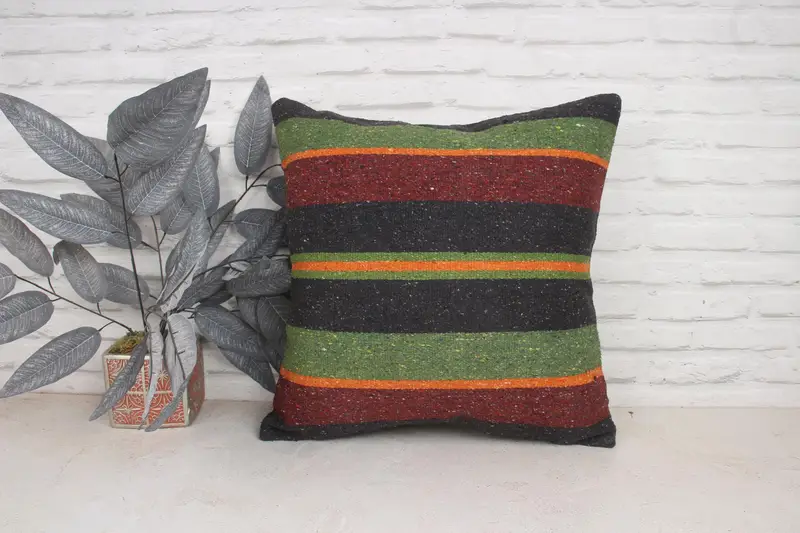 Luxury Cushion Cover, 20x20 Green Pillow Case, Crochet Pattern Pillow Case, Vintage Pillow, Throw Kilim Pillow, Turkish Pillow, Cushion Cover - 1
