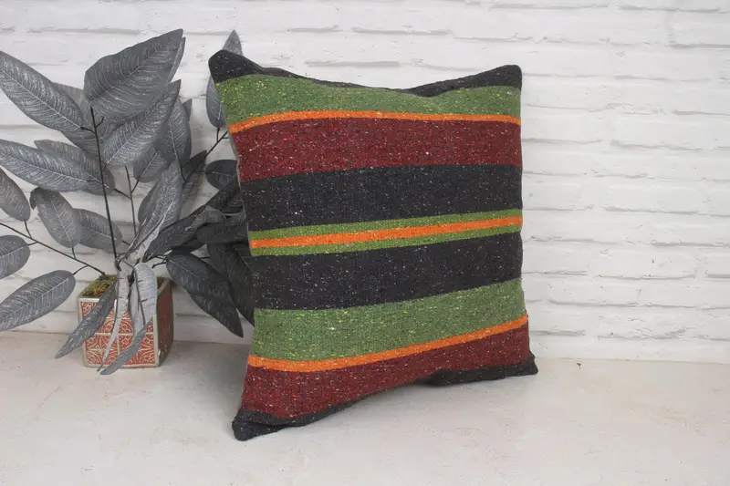 Luxury Cushion Cover, 20x20 Green Pillow Case, Crochet Pattern Pillow Case, Vintage Pillow, Throw Kilim Pillow, Turkish Pillow, Cushion Cover - 3