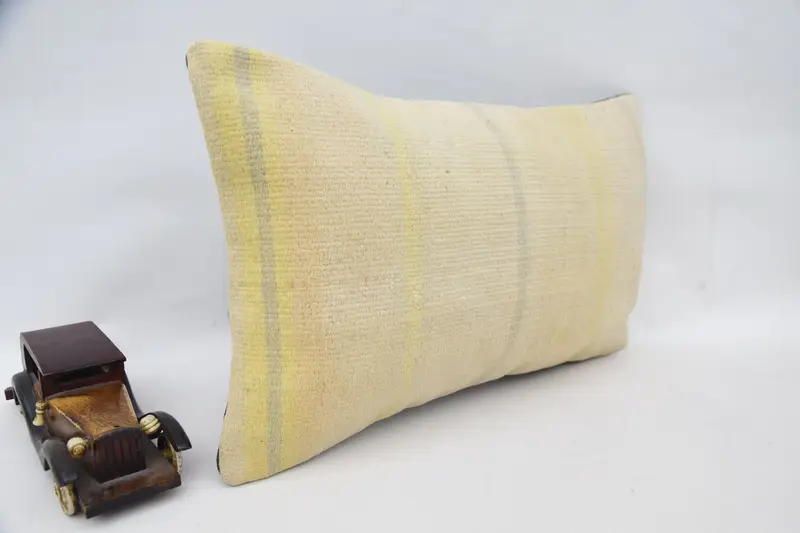 Interior Designer Pillow, Kilim Cushion Sham, 12x20 Beige Cushion Cover, Vintage Pillow, Nautical Throw Pillow, Cushion Cover - 2