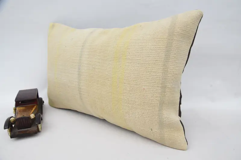 Interior Designer Pillow, Kilim Cushion Sham, 12x20 Beige Cushion Cover, Vintage Pillow, Nautical Throw Pillow, Cushion Cover - 3