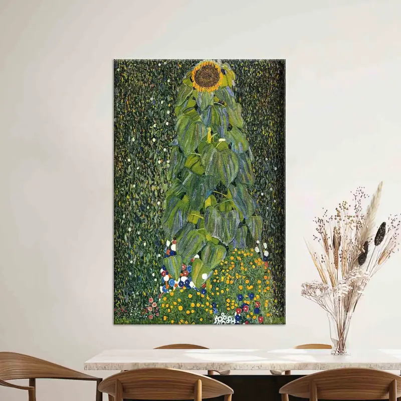 Gustav Klimt Die Sonnenblume, Leinwandwandkunst, Gustav Klimt -Kunstwerk, der Sonnenblumendruck, die Blumenwandkunst, Wohnzimmerdekor, moderne Leinwand, - 3