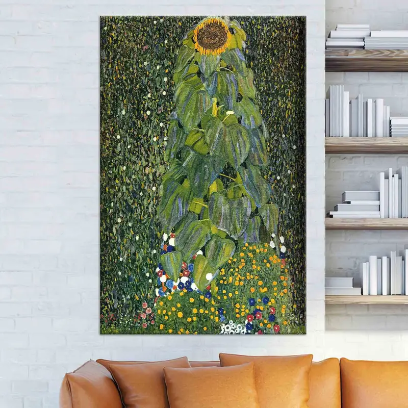 Gustav Klimt Die Sonnenblume, Leinwandwandkunst, Gustav Klimt -Kunstwerk, der Sonnenblumendruck, die Blumenwandkunst, Wohnzimmerdekor, moderne Leinwand, - 4