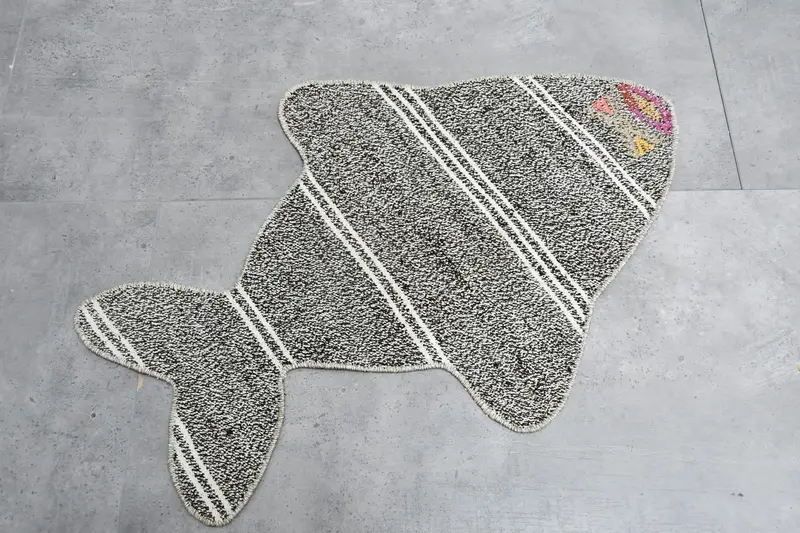 Bohemian Round Wool Placemat, Brown and White Traditional Placemat