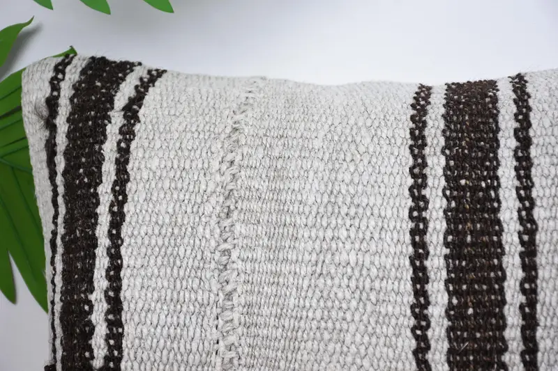 Almohada vintage, cubierta de almohada de kilim, caja de cojín blanco de 12x20, almohada, almohada de diseñador de interiores, caja de almohada de lanzamiento de diseñador, almohada turca de kilim - 2