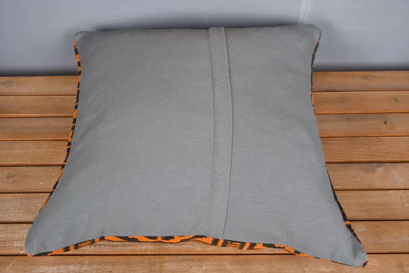 Kilim Rug Pillow Cover, Pillow, Oriental Pillow, Kilim Pillow Cover, Kilim Cushion Sham, 20x20 Orange Cushion Cover, Antique Pillows - 5