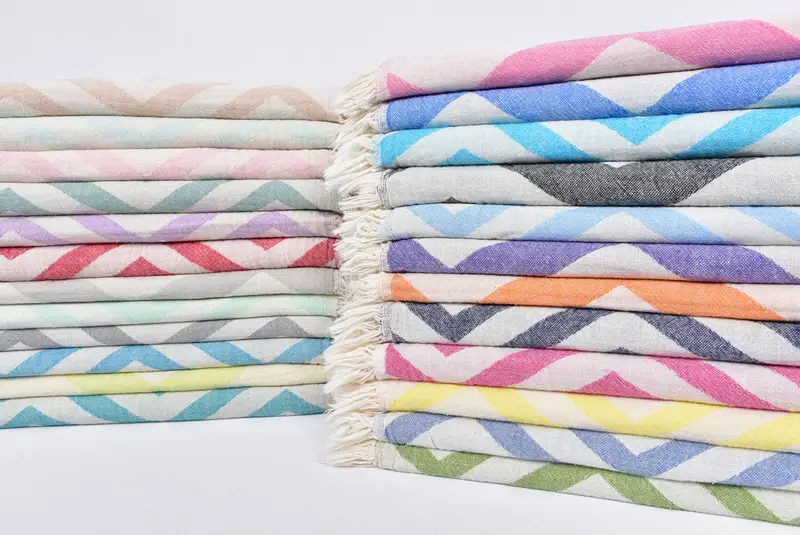 Gym Towel, Bridal Shower Gift, Gift For Mom, Custom Wedding Gift, Beach Theme Wedding Gift, Embroidered Towel, 70x40 Cotton Zigzag Design Towel - 1