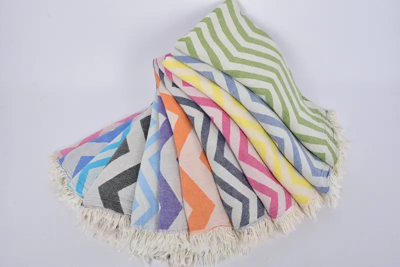 Gym Towel, Bridal Shower Gift, Gift For Mom, Custom Wedding Gift, Beach Theme Wedding Gift, Embroidered Towel, 70x40 Cotton Zigzag Design Towel - 6