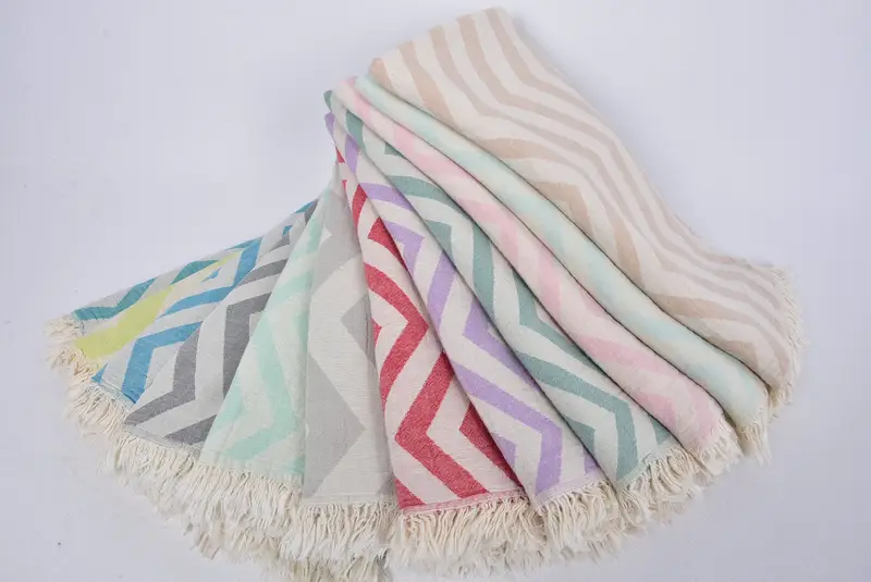 Gym Towel, Bridal Shower Gift, Gift For Mom, Custom Wedding Gift, Beach Theme Wedding Gift, Embroidered Towel, 70x40 Cotton Zigzag Design Towel - 4