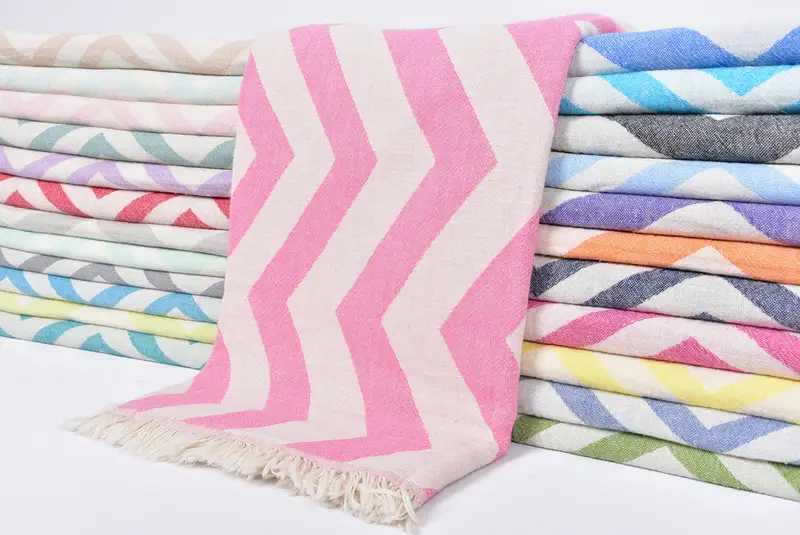 Gym Towel, Bridal Shower Gift, Gift For Mom, Custom Wedding Gift, Beach Theme Wedding Gift, Embroidered Towel, 70x40 Cotton Zigzag Design Towel - 2