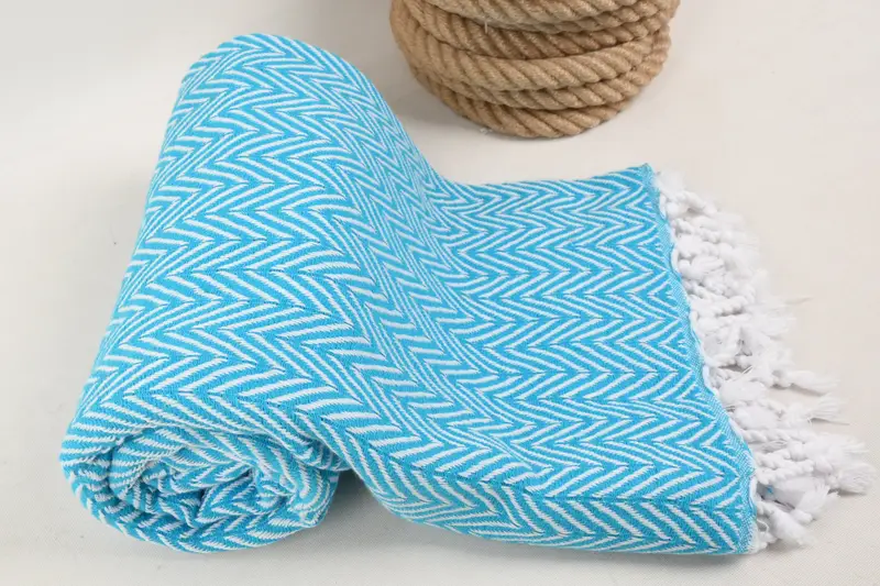 Valentines Day Gift For Her, Wedding Gift Ideas, Best Beach Towel, Personalized Wedding Gift, 68x40 Cotton Zig zag Towel, Monogram Turkish Towel - 8