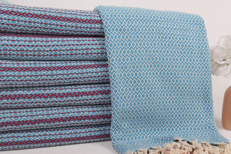 Custom Gift, Turkish hand towel, Organic Turkish towel, House Warming Gift, Traditional Turkish peshtemal for hammam, 70x40 Cotton Diamond Towel - 2