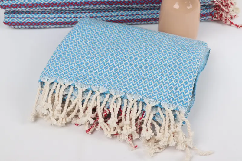 Custom Gift, Turkish hand towel, Organic Turkish towel, House Warming Gift, Traditional Turkish peshtemal for hammam, 70x40 Cotton Diamond Towel - 5
