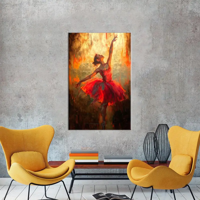 エレガントな抽象的な女性のキャンバス プリント - バレリーナへの完璧なギフト