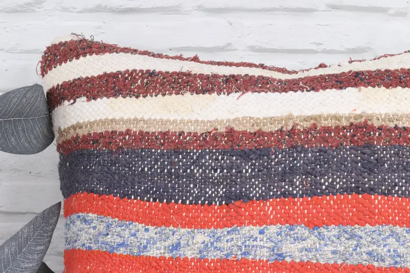 22x22 Orange Pillow Cover, Pillow Sham, Outdoor Patio Pillow Cover, Interior Designer Pillow, Boho Pillow Sham Cover, Vintage Kilim Throw Pillow - 2