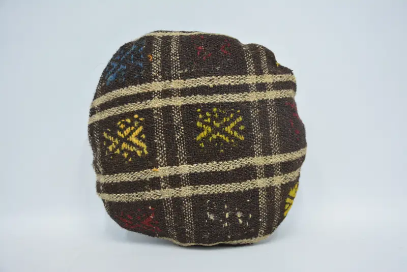 Cushion Cover, Farmhouse Cushion Case, Ottoman Cushion Case, 16x16 Brown Cushion Case, Vintage Kilim Pillow, Pillow for Couch, Pillow for Sofa - 1