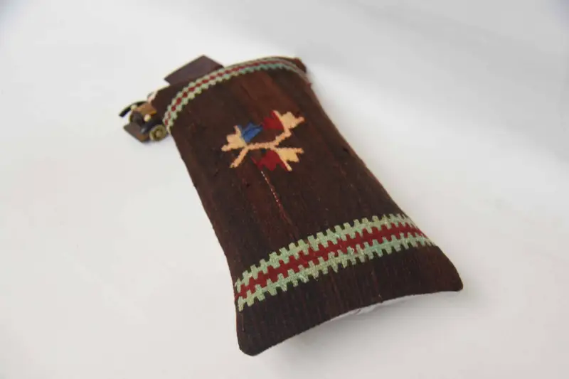 Kilim Pillow, Vintage Kilim Throw Pillow, Traditional Pillow Cover, Pillow, Turkish Kilim Pillow, Natural Cushion, 12x24 Brown Cushion Cover - 6
