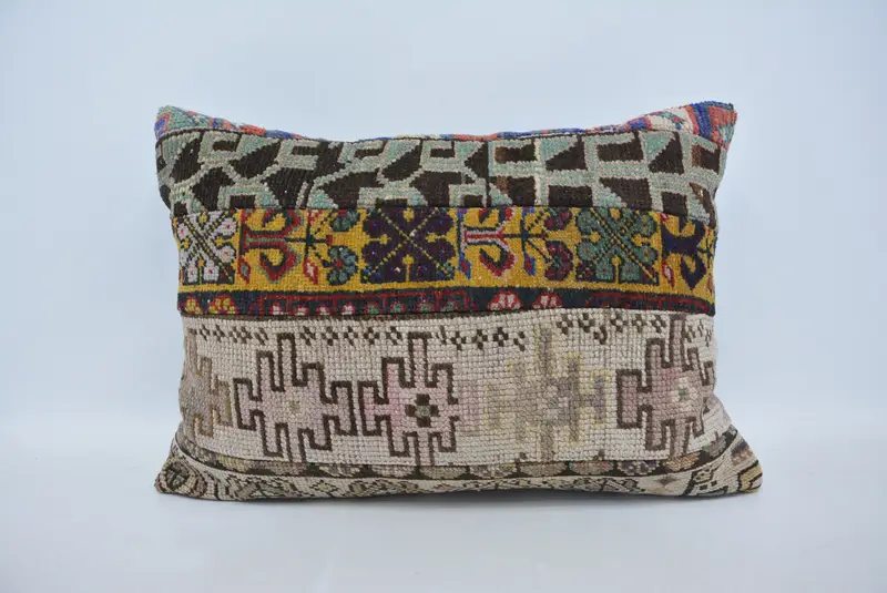 Geometric Embroidered Pillow, 20x28 Inches Size Throw Pillow - 1