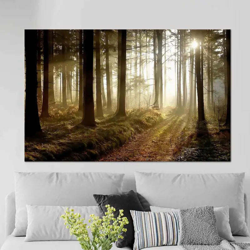 Enchanting Forest Sunset Canvas: Nature's Beauty Unleashed