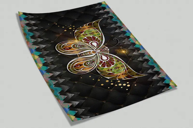 Modern Wall Paper,Butterfly And Colored Triangles,Custom Wall Paper,Animal Wallpaper,3d Wall Paper,Colorful Wall Painting, - 6