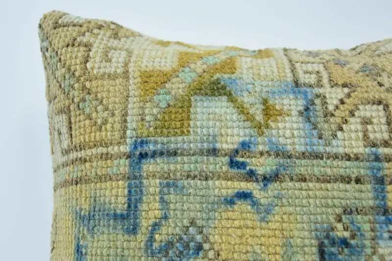 18x18 Yellow Pillow Cover, Pillow, Tapestry Cushion Case, Boho Throw Pillow Cover, Gift Pillow, Home Decor Pillow, Kilim Pillow, Natural Cushion - 2