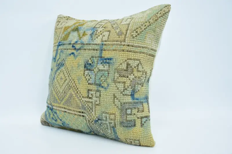 18x18 Yellow Pillow Cover, Pillow, Tapestry Cushion Case, Boho Throw Pillow Cover, Gift Pillow, Home Decor Pillow, Kilim Pillow, Natural Cushion - 4