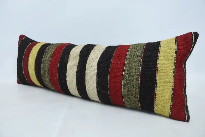12x36 Red Cushion, Vintage Kilim Throw Pillow, Antique Pillows, Custom Pillow Case, Kilim Rug Cushion Case, Turkish Pillow, Cushion - 4