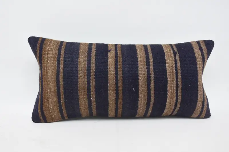 12x24 Blue Pillow Sham, Cushion Case, Vintage Kilim Pillow, Boho Pillow, Kilim Cushion Sham, Authentic Pillow Cover, Colorful Cushion Case - 1