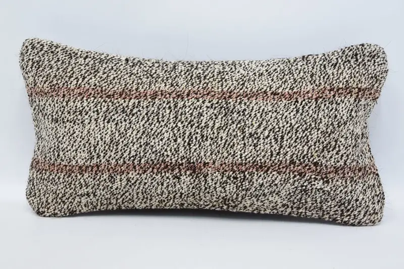 Striped Vintage Moroccan Pillow Case, Seasonal Gift 20x40 cm Brown Pillow Sham - 1