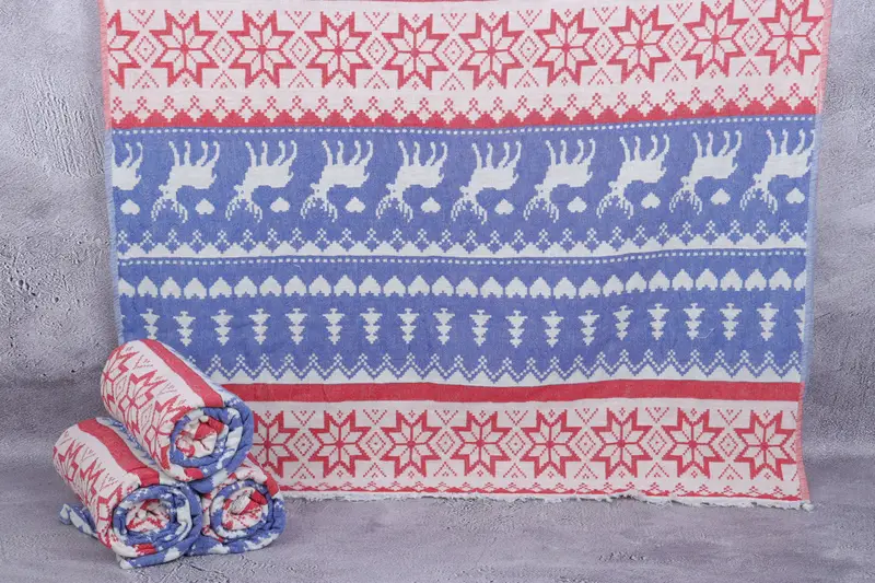 Fouta towel, Personalized Towel, Embroidery Towel, Welcome Wedding Gift, 80x40 Cotton Deer Patterned Towel, Housewarming Gift, Custom Wedding Gifts - 1