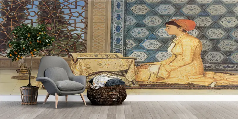 Islamic Gift Wall Decor, , Girl Reading Quran Wall Paper, 3d Wall Paper, Custom Wall Paper, Bright Wall Paper, Reproduction Wall Mural, - 9