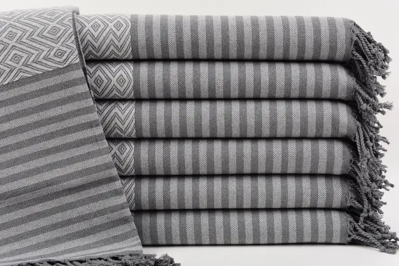 Personalized Light Gray Diamond Beach Towel, 70x40 Inches