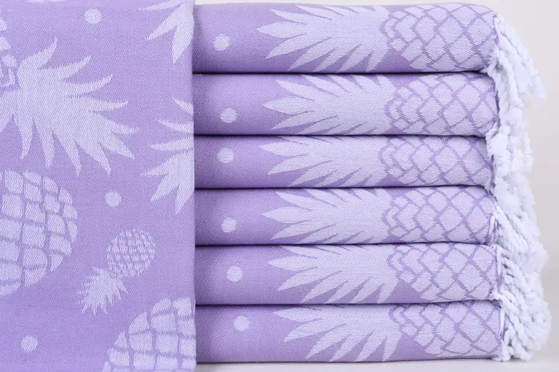 Sand-free peshtemal towel for the beach, Bridal Shower Favors, Valentines Gift, Handmade Gift, Home Decor Gifts, 70x36 Cotton Pineapple Design Towel - 2