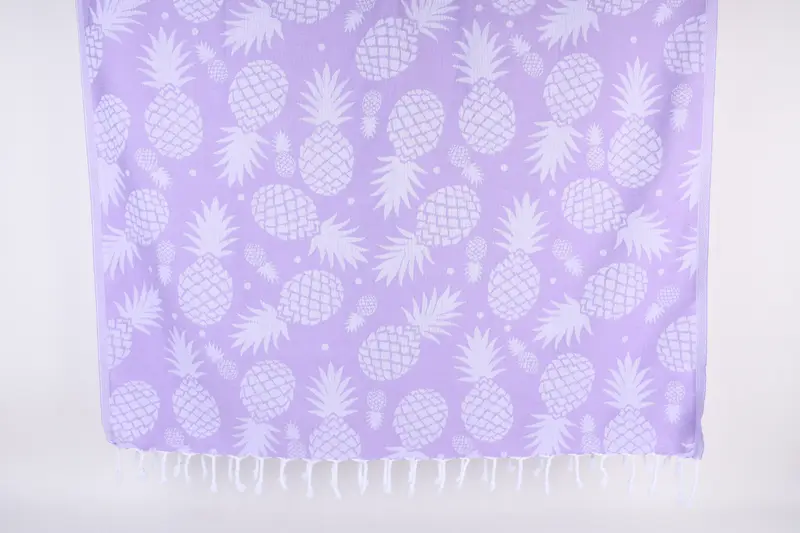 Sand-free peshtemal towel for the beach, Bridal Shower Favors, Valentines Gift, Handmade Gift, Home Decor Gifts, 70x36 Cotton Pineapple Design Towel - 1