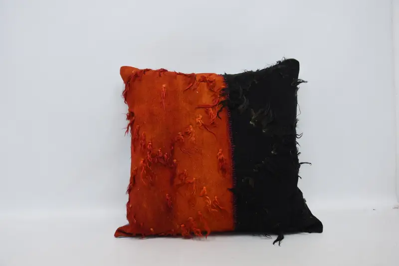 Accent Pillow Cover, Pillow Cover, Interior Designer Pillow, Vintage Kilim Throw Pillow, 28x28 Orange Pillow Cover, Home Decor Pillow - 1