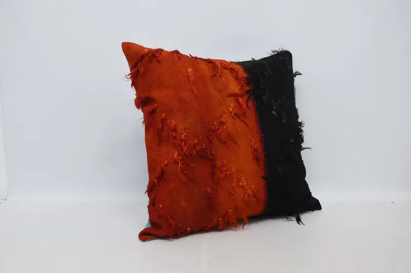 Accent Pillow Cover, Pillow Cover, Interior Designer Pillow, Vintage Kilim Throw Pillow, 28x28 Orange Pillow Cover, Home Decor Pillow - 3
