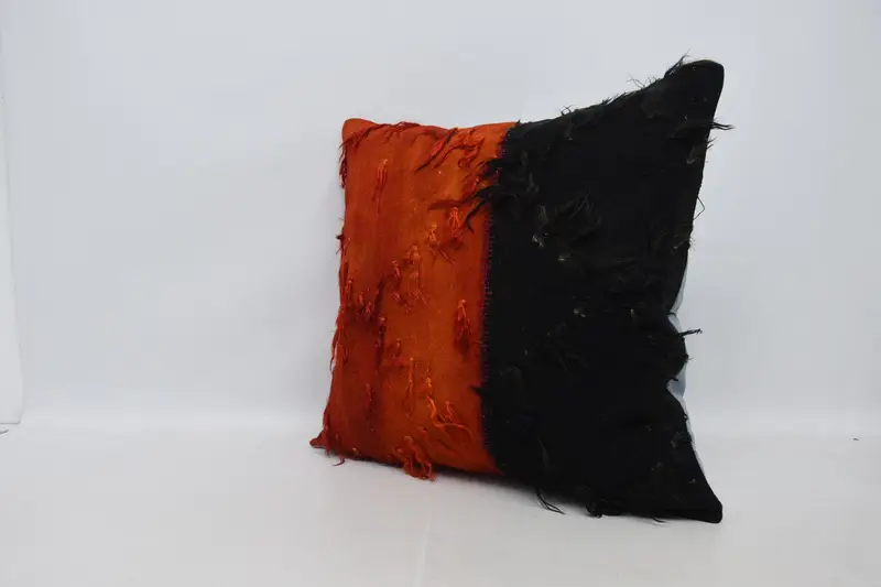 Accent Pillow Cover, Pillow Cover, Interior Designer Pillow, Vintage Kilim Throw Pillow, 28x28 Orange Pillow Cover, Home Decor Pillow - 4