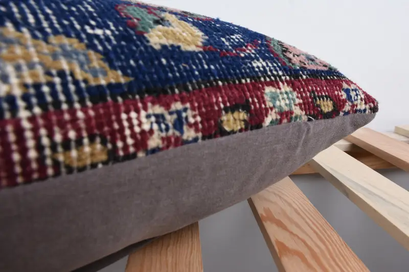 Tribal Cushion, Pillow Cover, Bohemian Cushion Cushion Cover, Vintage Kilim Pillow, 12x36 Blue Pillow Sham, Kilim Pillow, Vintage Pillow - 7