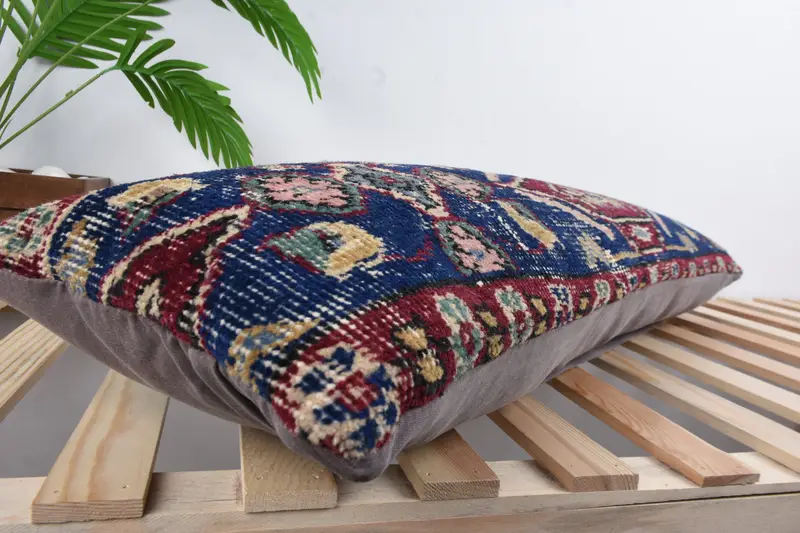Tribal Cushion, Pillow Cover, Bohemian Cushion Cushion Cover, Vintage Kilim Pillow, 12x36 Blue Pillow Sham, Kilim Pillow, Vintage Pillow - 6