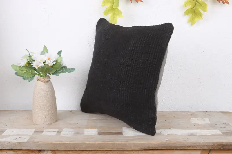 Handmade Kilim Cushion, Authentic Pillow Cover, Pillow for Couch, Patio Pillow, 12x12 Brown Cushion, Car Pillow Sham, Pillow Case, Home Decor Pillow - 4