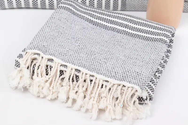 Organic Towel, Gift For Him, Personalized Gift For Her, 76x40 Cotton Striped Towel, Wedding Gifts Towel, Personalized Gifts, Embroidered Beach Towel - 5