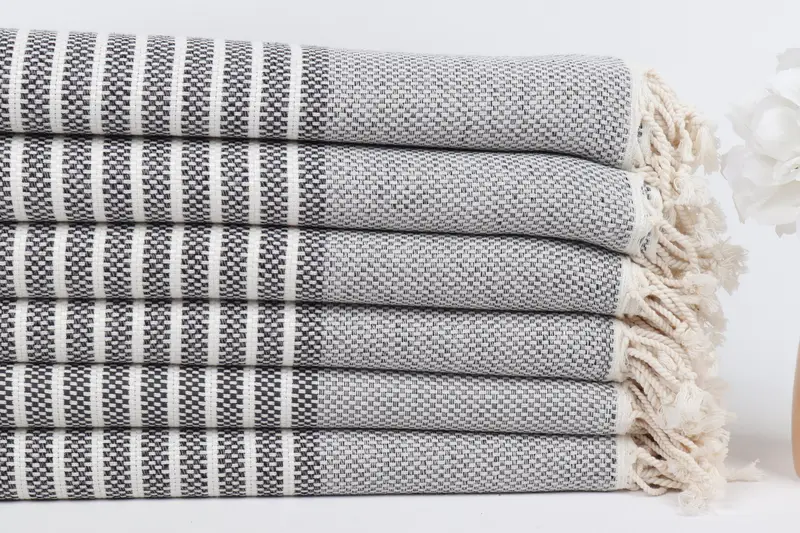Organic Towel, Gift For Him, Personalized Gift For Her, 76x40 Cotton Striped Towel, Wedding Gifts Towel, Personalized Gifts, Embroidered Beach Towel - 3