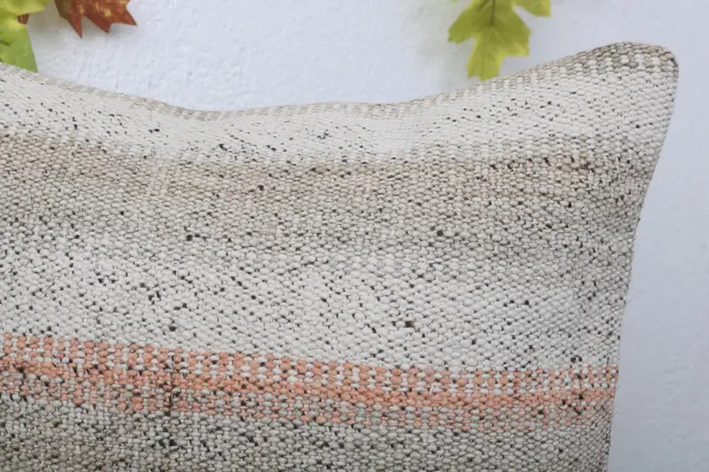 Handmade Kilim Cushion, Ethnic Pillow Case, Cushion Case, Gift Pillow, Vintage Kilim Pillow, 16x16 Beige Cushion Case - 5