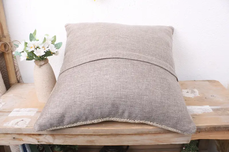 Handmade Kilim Cushion, Ethnic Pillow Case, Cushion Case, Gift Pillow, Vintage Kilim Pillow, 16x16 Beige Cushion Case - 7