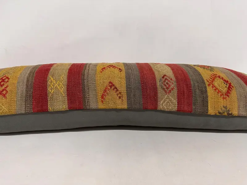 Pillow, Pillow for Couch, Throw Kilim Pillow, Authentic Pillow Sham, Turkish Kilim Pillow, Bolster Pillow Cover, 16x48 Red Pillow Case - 5